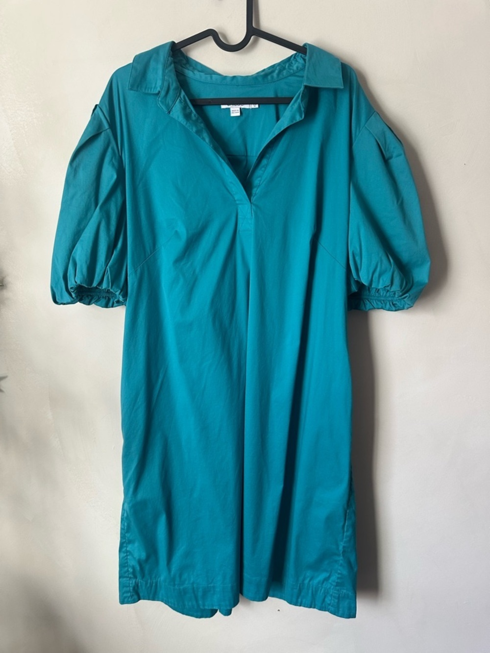 Chicos NWT Blue Green Light was Short Sleeve Shirt Dress Women's Size XL